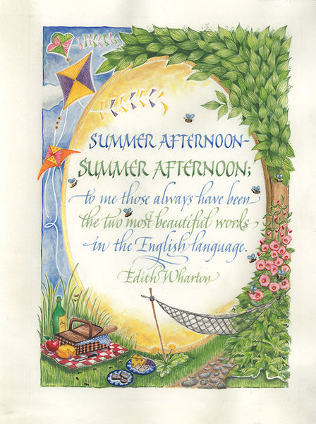 Summer Afternoon, Summer Afternoon   Calligraphy print Holly Monroe