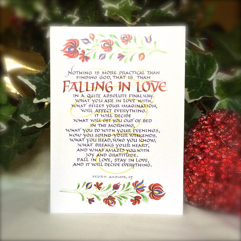 Falling In Love Card Holly Monroe Calligraphy Pedro Arrupe