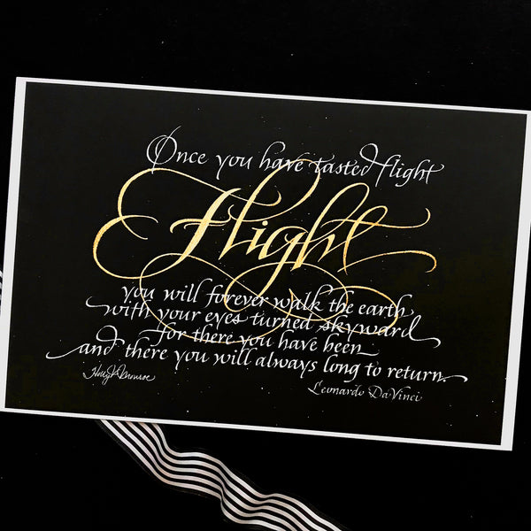 Once you have tasted Flight  DaVinci calligraphy print Holly Monroe