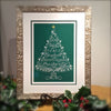 Holly Monroe framed calligraphy print Joy Hope Peace Goodwill Happiness Prosperity flourished Christmas Tree