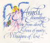 Holly Monroe calligraphy print Angels descending bring from above Echoes of mercy Whispers of love Fanny Crosby