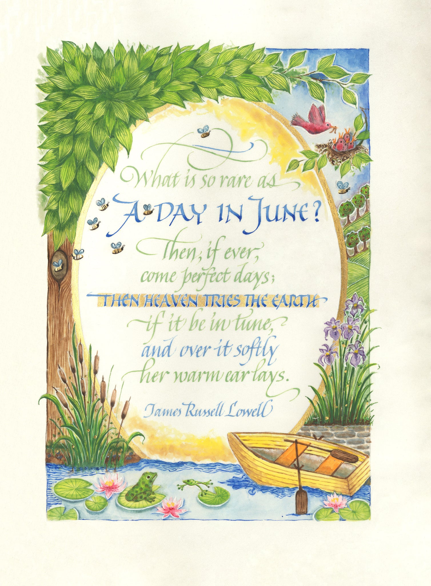 A Day In June   Calligraphy Print Holly Monroe