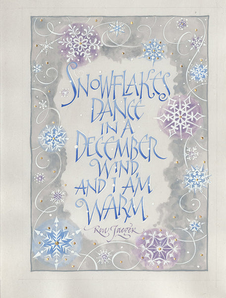 Snowflakes Dance   Holly Monroe Calligraphy Print