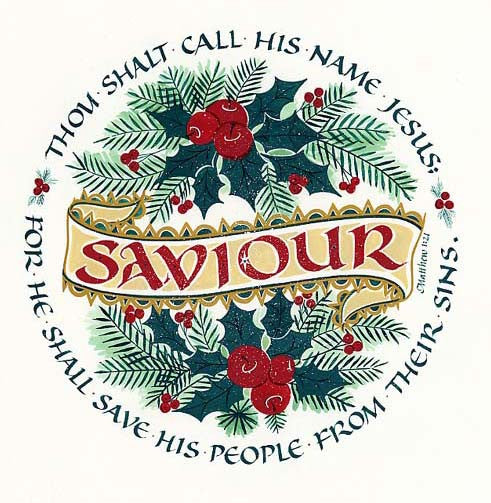 Saviour Matthew 1 21 Holly Monroe Calligraphy Print 