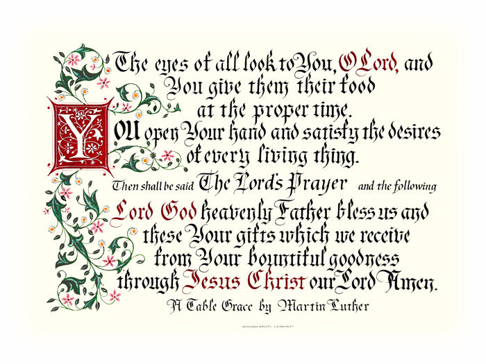 A Table Grace | Clifford Mansley Calligrapher