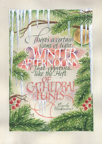 There's a certain Slant of light   Holly Monroe Calligraphy print