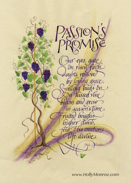 John Meader Passions Promise Holly Monroe Calligraphy Print