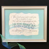 He will quiet you with his Love, a framed calligraphy print by Holly Monroe