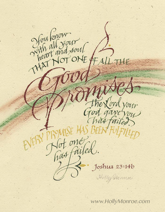 Good Promises Joshua 23 Holly Monroe calligraphy print