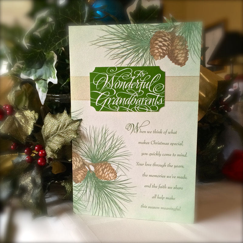 For Wonderful Grandparents Christmas Holly Monroe calligraphy DaySpring cards Ph 1
