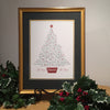Custom Framed Print of Christmas Tree-Names of Jesus by Clifford Mansley Calligraphy