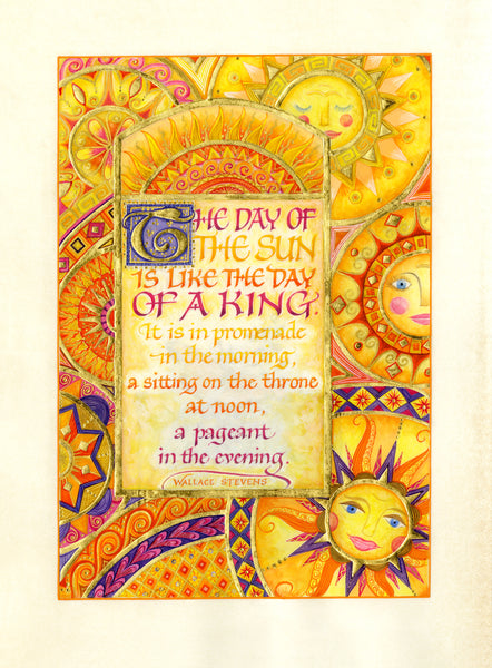 Holly Monroe Calligraphy Print The Day Of The Sun Wallace Stevens