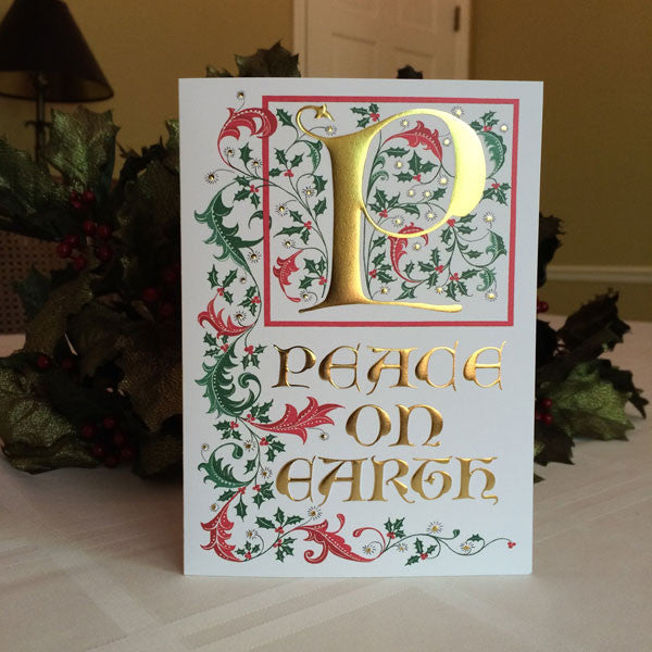 Peace On Earth Christmas Card with Clifford D Mansley Calligraphy