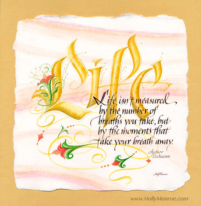Life Isnt Measured Holly Monroe Calligraphy Print 