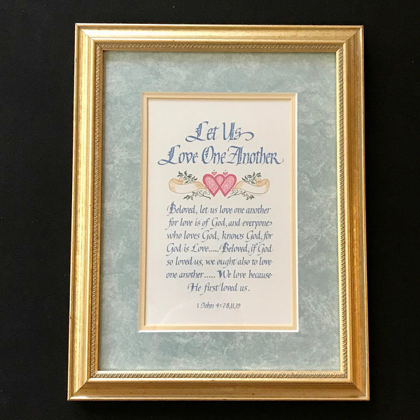 Let Us Love One Another 1 John 4 Holly Monroe Calligraphy Framed Print