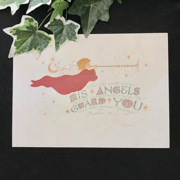 His Angels Guard You | Holly Monroe Calligraphy