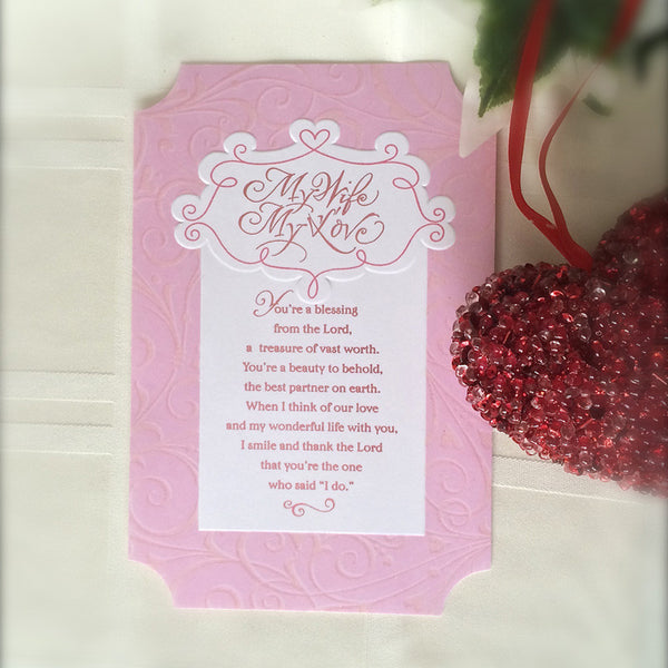 My Wife My Love Valentine Card with Holly Monroe Calligraphy