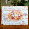 Inside of names of Jesus card with calligraphy by Holly Monroe
