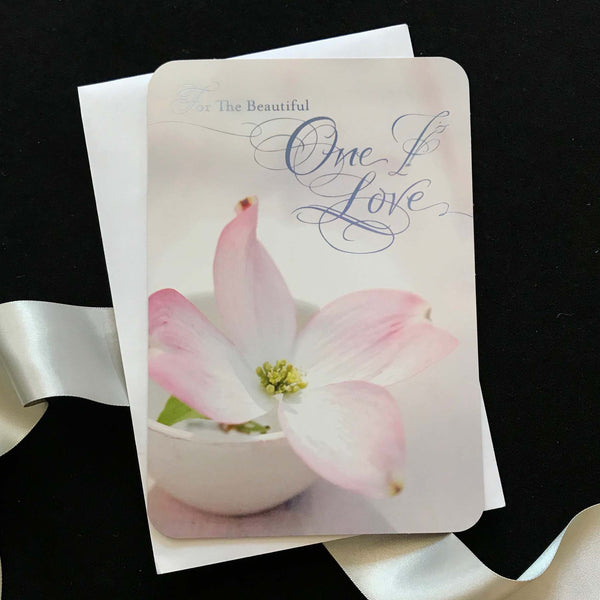 For the Beautiful One I Love Birthday Card with scripture and Holly Monroe Calligraphy