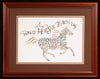 Horse Sense For Life 13x19 custom rope framed Calligraphy by Holly Monroe with double acid free mat and conservation glass