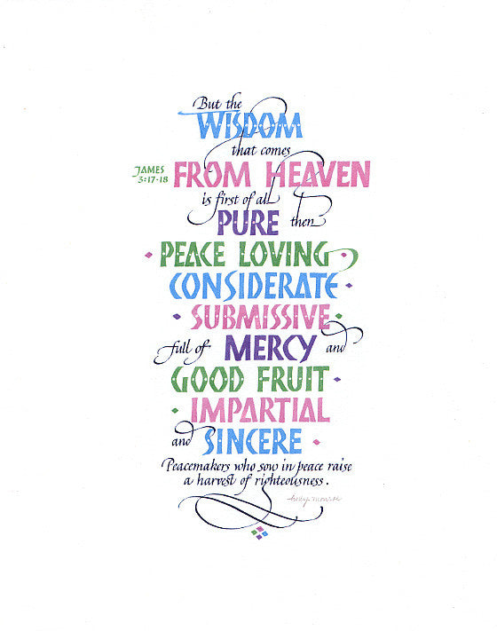 Archival Art Print Wisdom From Heaven Holly Monroe Calligraphy