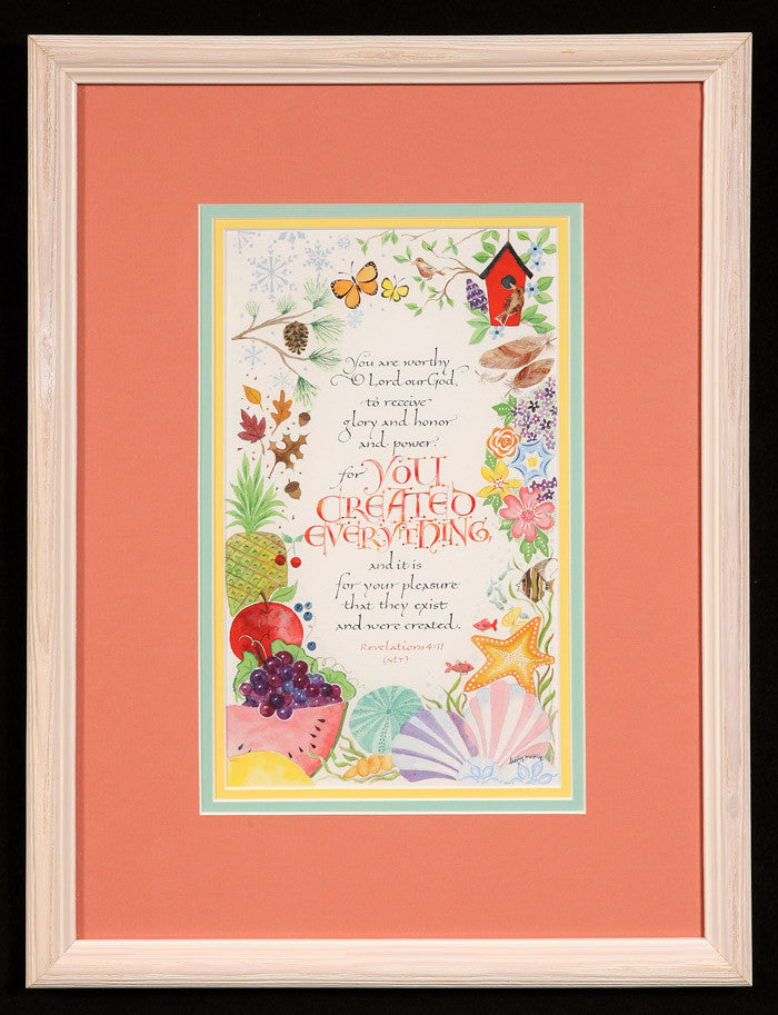 Framed Holly Monroe Calligraphy Print You Created Everything 