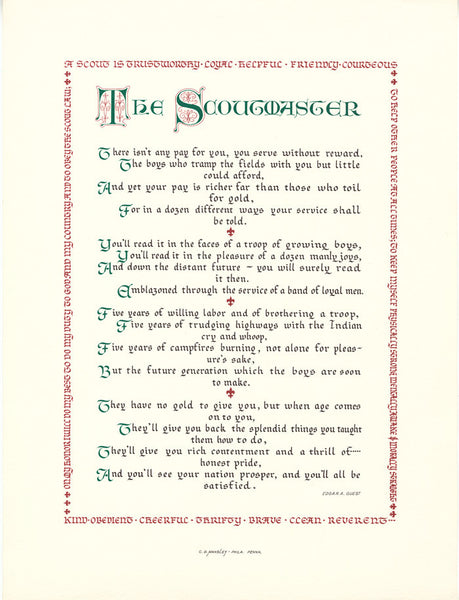 The Scoutmaster Clifford D Mansley Sr Calligraphy Print