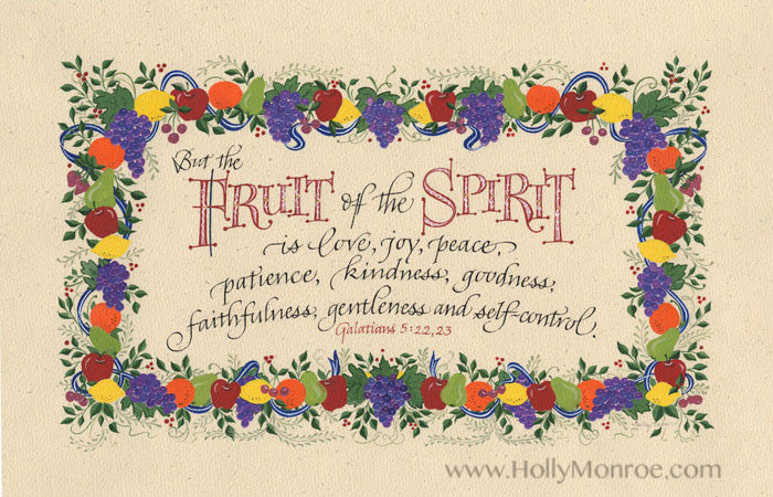 Fruit of the Spirit Holly Monroe calligraphy print Gal. 22