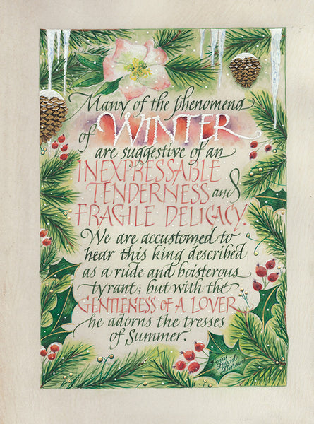 Many of the Phenomena of Winter   Holly Monroe Calligraphy Print