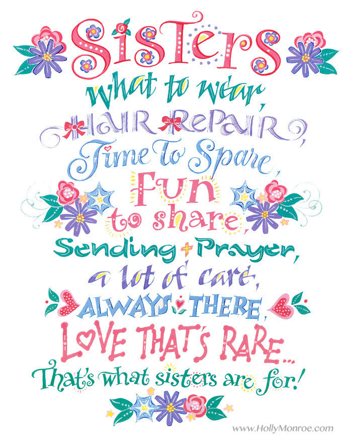 Sisters What To Wear Holly Monroe Calligraphy Print 